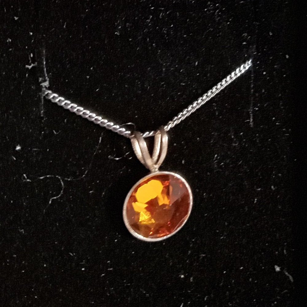 British Sterling silver Swarovski crystal pendant